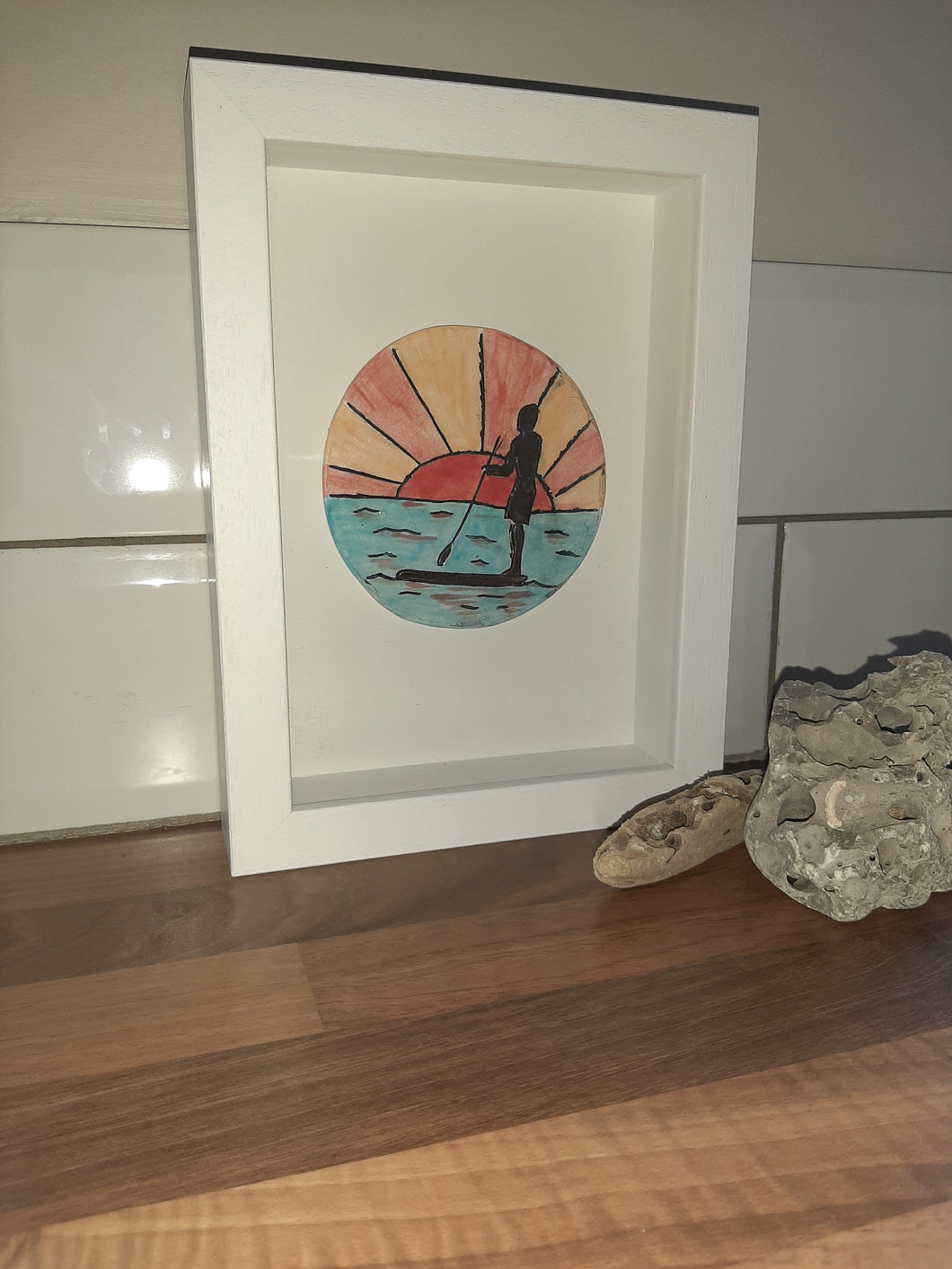 Framed Tiles - Paddle Boarder Sunset